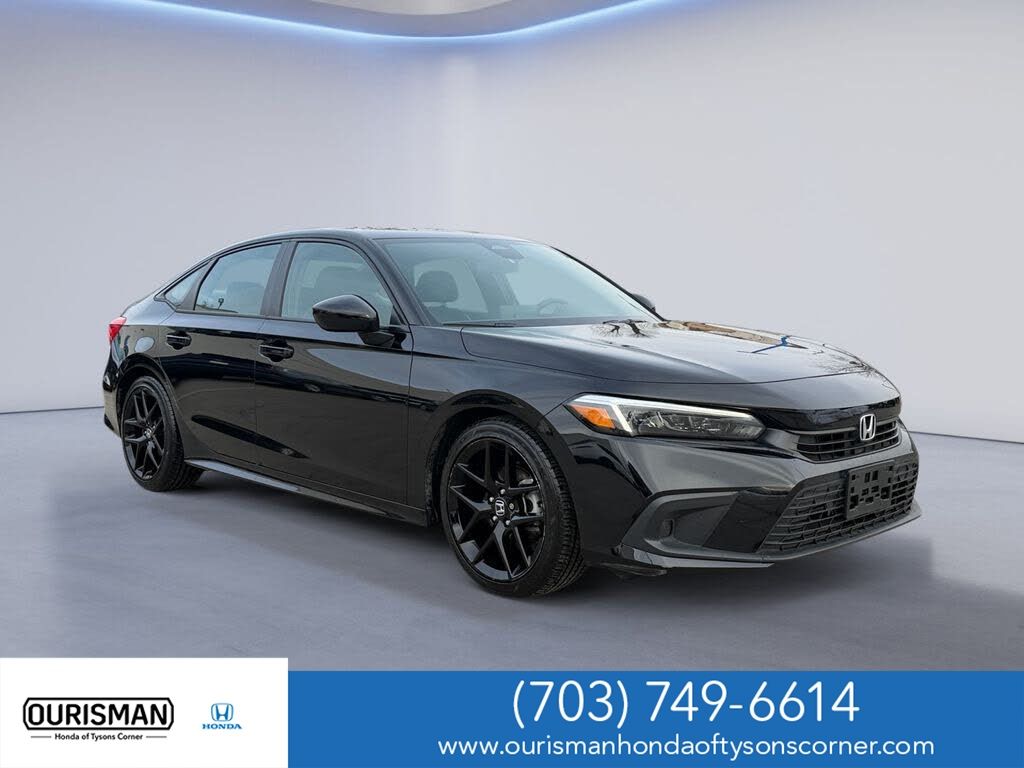 Crystal Black Pearl 2023 Honda Civic Sport FWD Sedan Front-Wheel Drive Continuously Variable Transmission