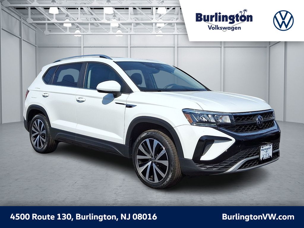 Pure White 2023 Volkswagen Taos SUV / Crossover All-Wheel Drive 7-Speed Dual Clutch