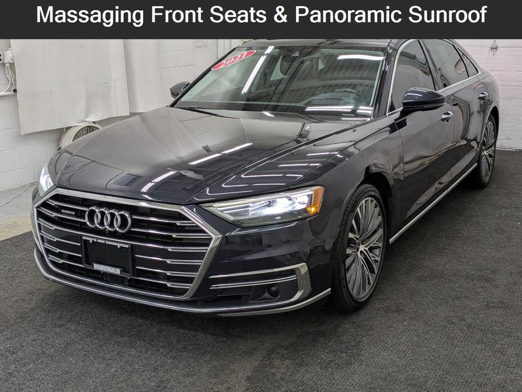 Moonlight Blue Metallic 2021 Audi A8 L quattro 55 TFSI Sedan All-Wheel Drive 8-Speed Automatic