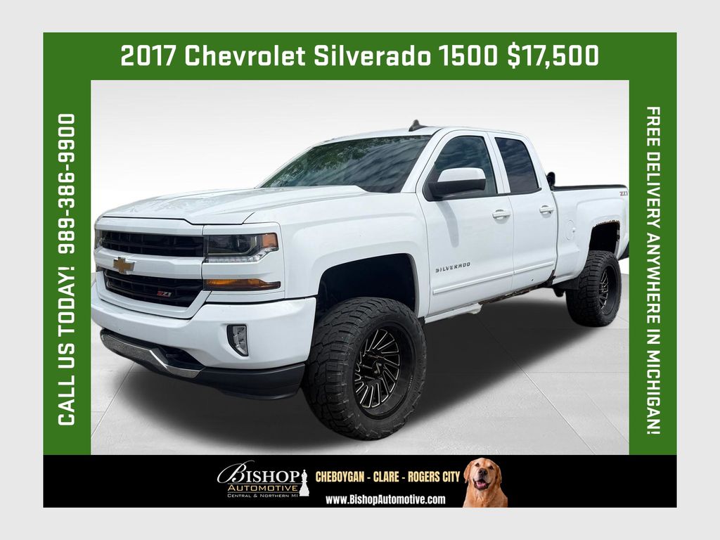 Summit White 2017 Chevrolet Silverado 1500 LT Double Cab 4WD Pickup Truck Four-Wheel Drive 6-Speed Automatic Overdrive