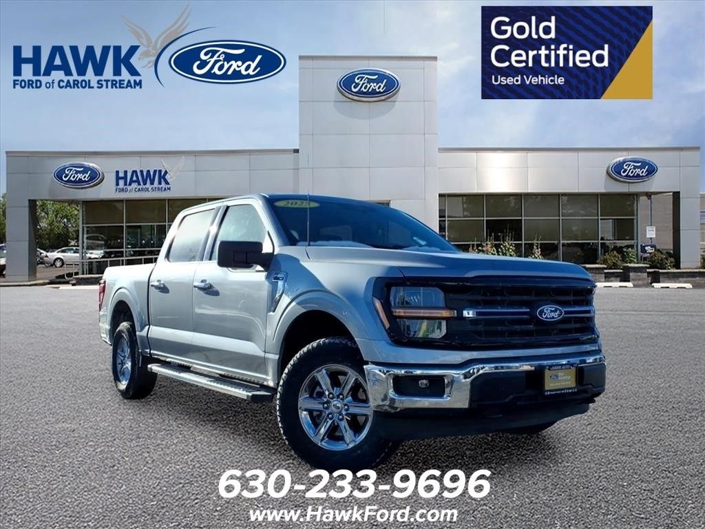 Silver Metallic 2025 Ford F-150 XLT SuperCrew 4WD Pickup Truck Four-Wheel Drive Automatic