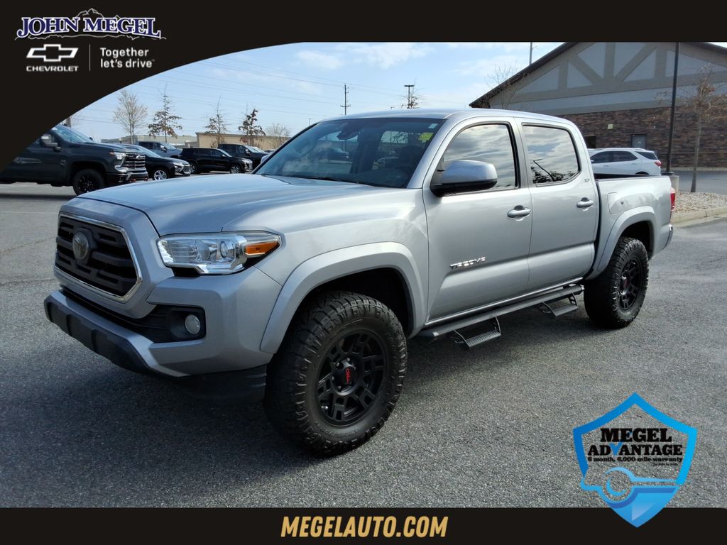 Silver Sky Metallic 2019 Toyota Tacoma SR5 V6 Double Cab 4WD Pickup Truck Four-Wheel Drive 6-Speed Automatic