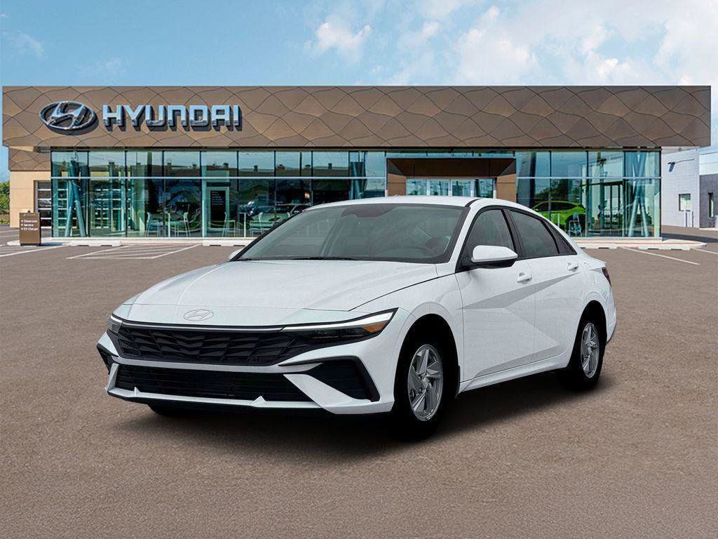 White 2026 Hyundai Elantra Sedan Front-Wheel Drive Continuously Variable Transmission