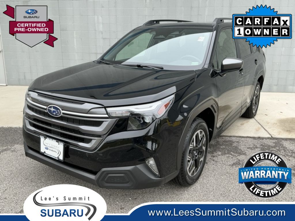 Crystal Black Silica 2025 Subaru Forester Premium Crossover AWD SUV / Crossover All-Wheel Drive Continuously Variable Transmission