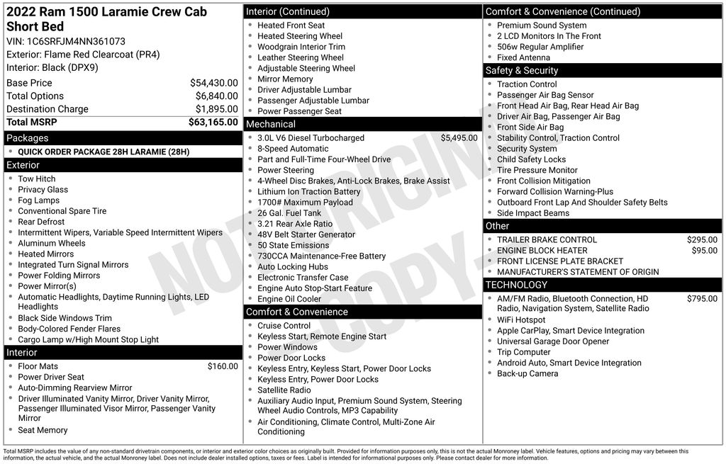 Flame Red Clearcoat 2022 RAM 1500 Pickup Truck Four-Wheel Drive 8-Speed Automatic