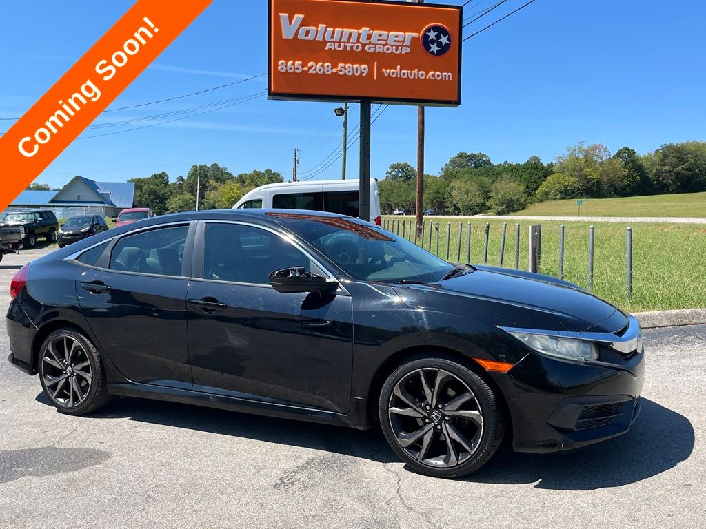 Black 2016 Honda Civic Sedan Front-Wheel Drive Continuously Variable Transmission