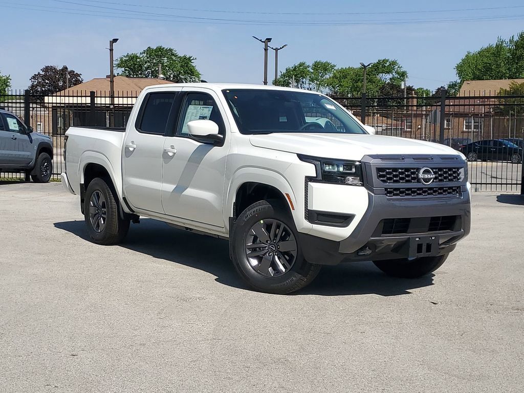 Glacier White 2026 Nissan Frontier SV Crew Cab 4WD Pickup Truck Four-Wheel Drive 9-Speed Automatic Overdrive