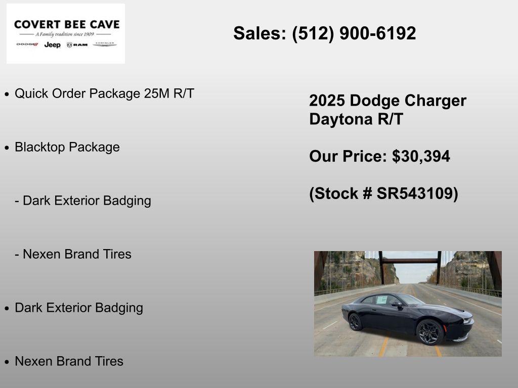 New Car 2025 Dodge Charger  R/t For Sale Under $35,000 In Austin, Texas