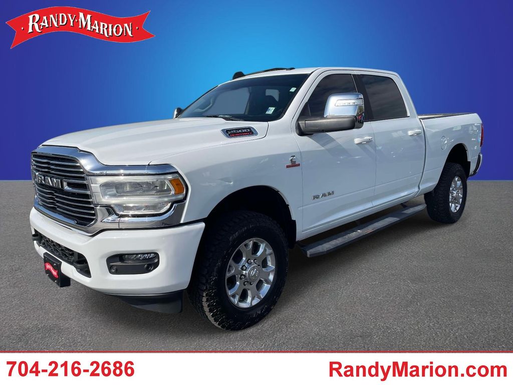 Bright White Clearcoat 2024 RAM 2500 Laramie Crew Cab 4WD Pickup Truck Four-Wheel Drive 6-Speed Automatic