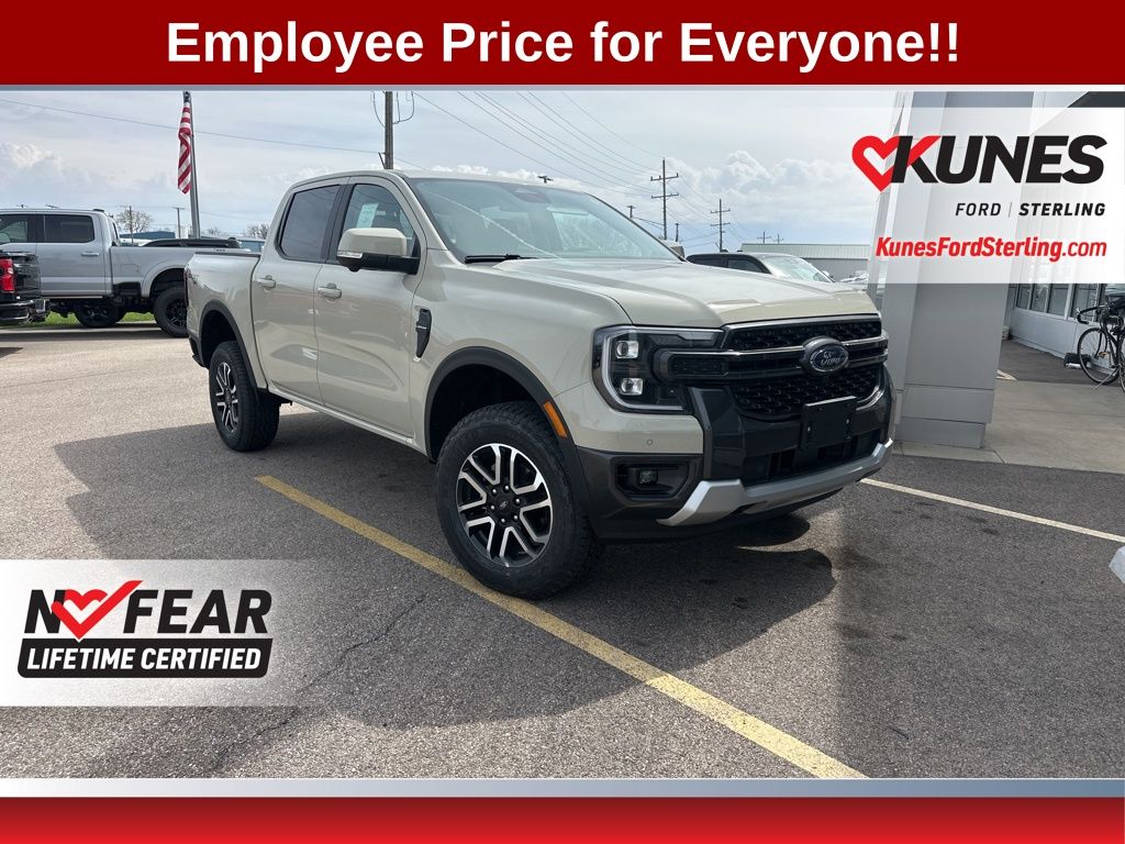 Desert Sand 2025 Ford Ranger Lariat SuperCrew 4WD Pickup Truck Four-Wheel Drive Automatic