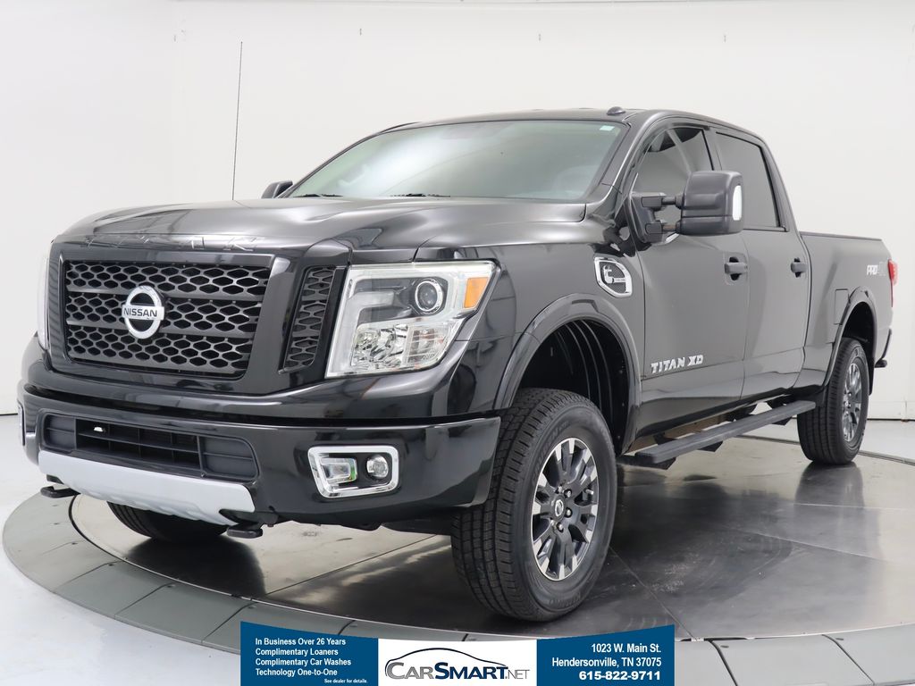 Gray (Magnetic Black Metallic) 2019 Nissan Titan Pickup Truck Four-Wheel Drive 6-Speed Automatic