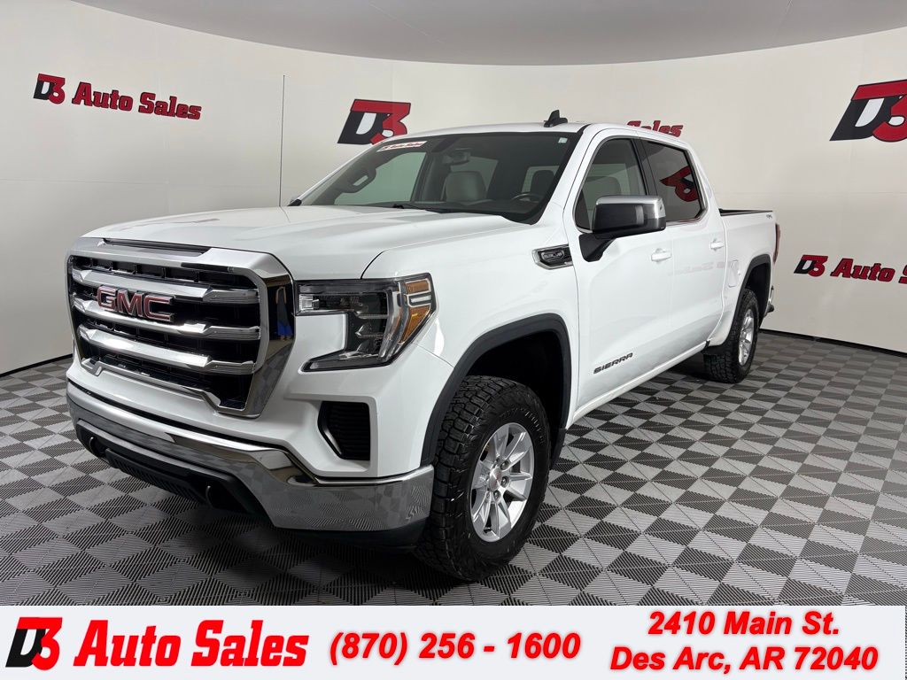 Summit White 2021 GMC Sierra 1500 SLE Crew Cab 4WD Pickup Truck Four-Wheel Drive 8-Speed Automatic