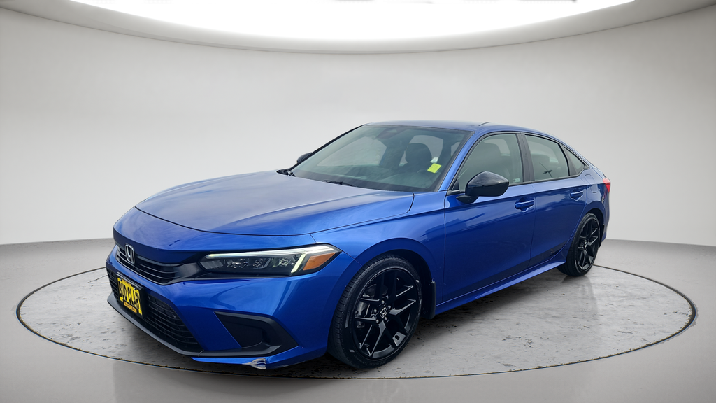 Aegean Blue Metallic 2024 Honda Civic Sedan Front-Wheel Drive Continuously Variable Transmission