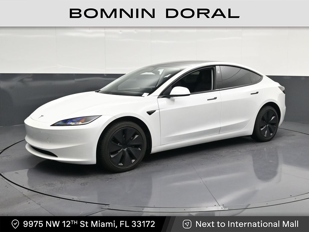 White 2024 Tesla Model 3 Sedan Rear-Wheel Drive 1-Speed Automatic