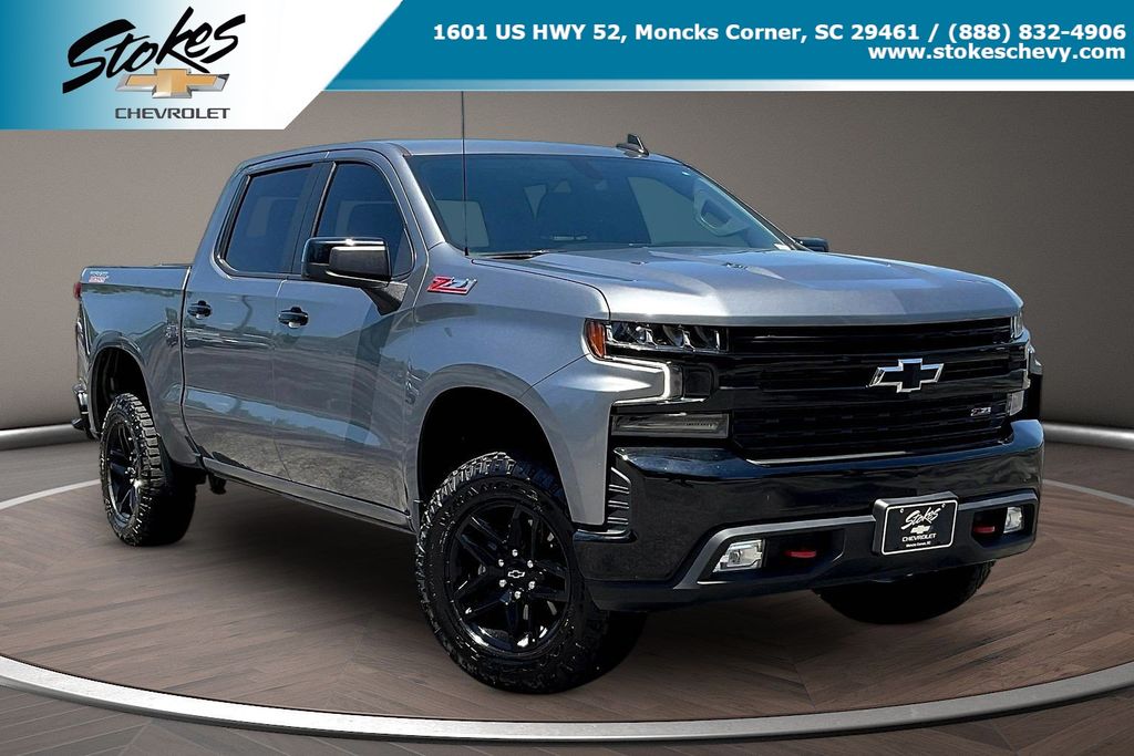 Gray (Satin Steel Metallic) 2021 Chevrolet Silverado 1500 Pickup Truck Four-Wheel Drive Automatic