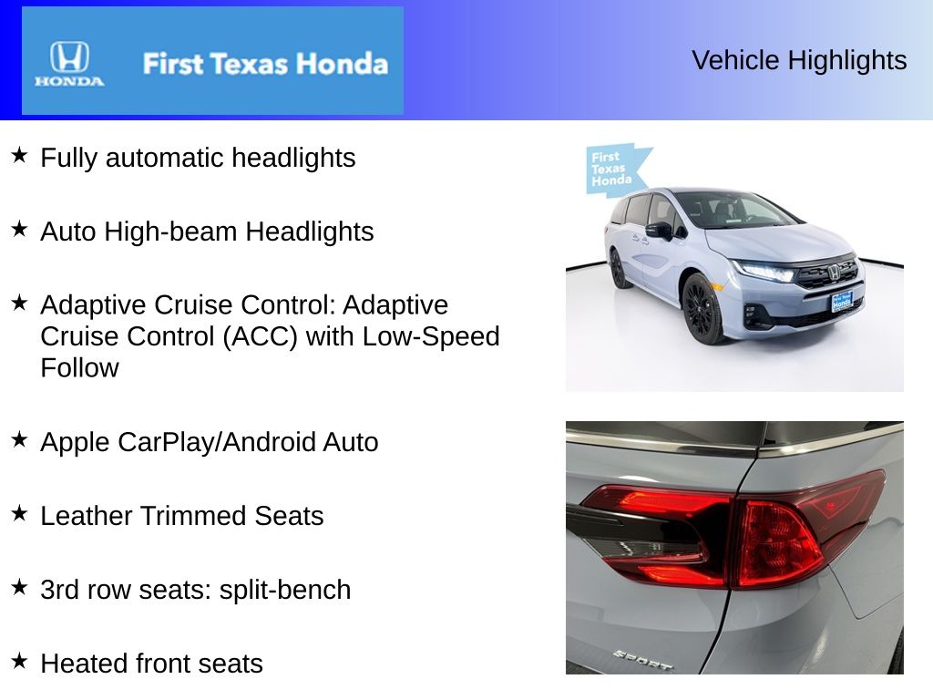 Used Car 2025 Honda Odyssey  Sport-l For Sale Under $40,000 In Austin, Texas