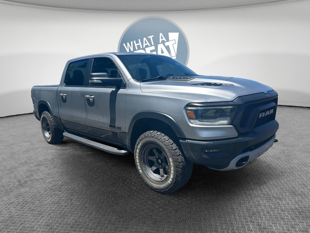 Billet Silver Metallic Clearcoat 2019 RAM 1500 Rebel Crew Cab 4WD Pickup Truck Four-Wheel Drive 8-Speed Automatic