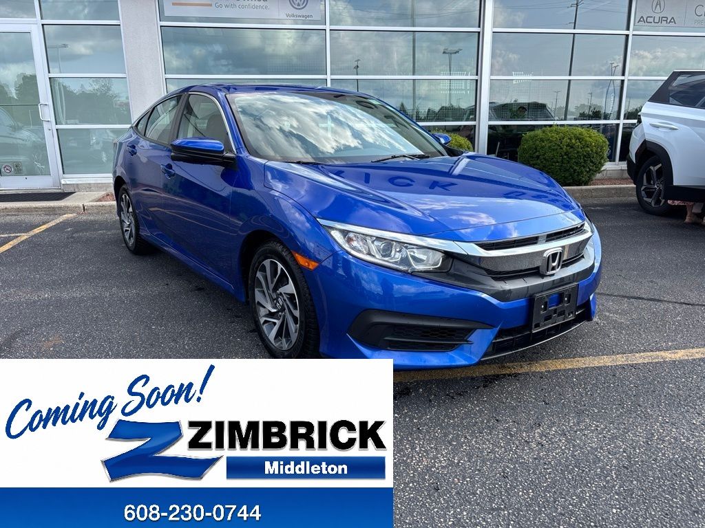 Aegean Blue Metallic 2017 Honda Civic Sedan Front-Wheel Drive Continuously Variable Transmission