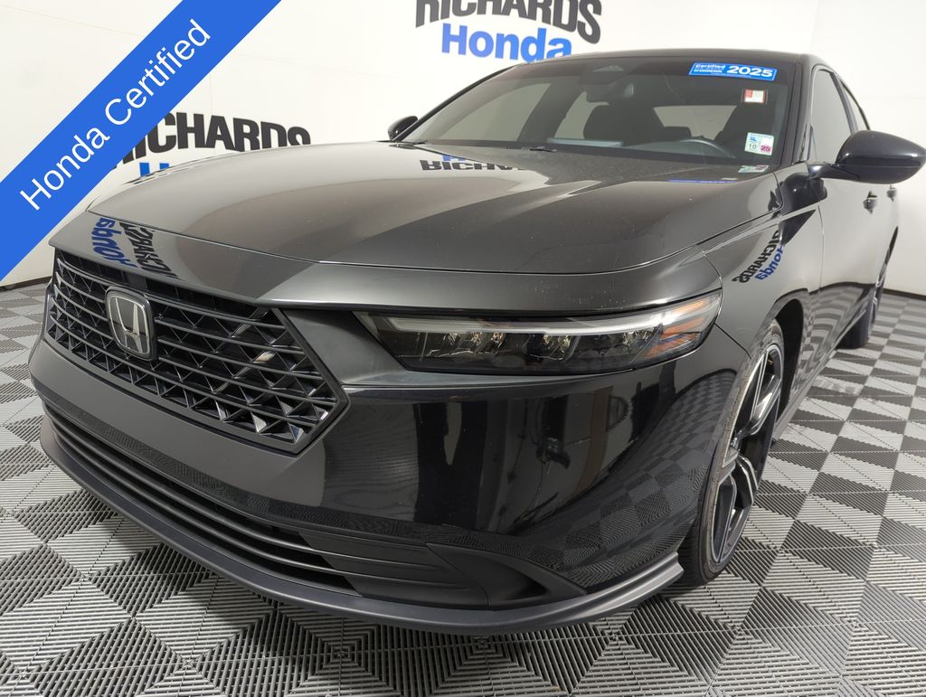 Crystal Black Pearl 2025 Honda Accord Hybrid Sedan Front-Wheel Drive Continuously Variable Transmission