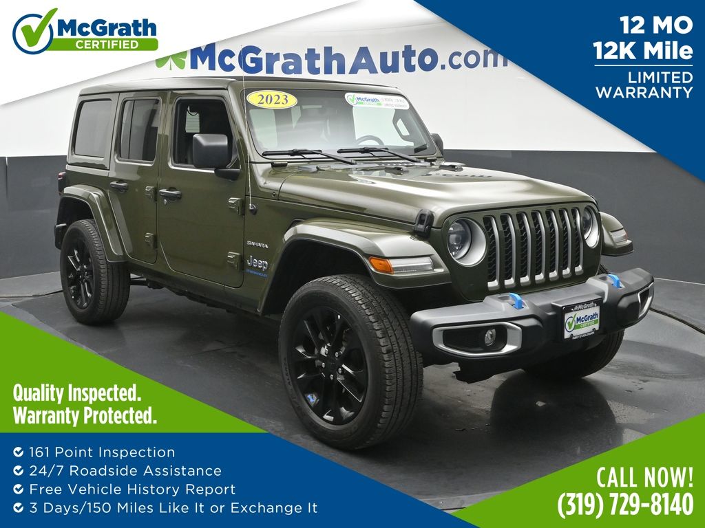 Sarge Green Clearcoat 2023 Jeep Wrangler 4xe SUV / Crossover Four-Wheel Drive 8-Speed Automatic