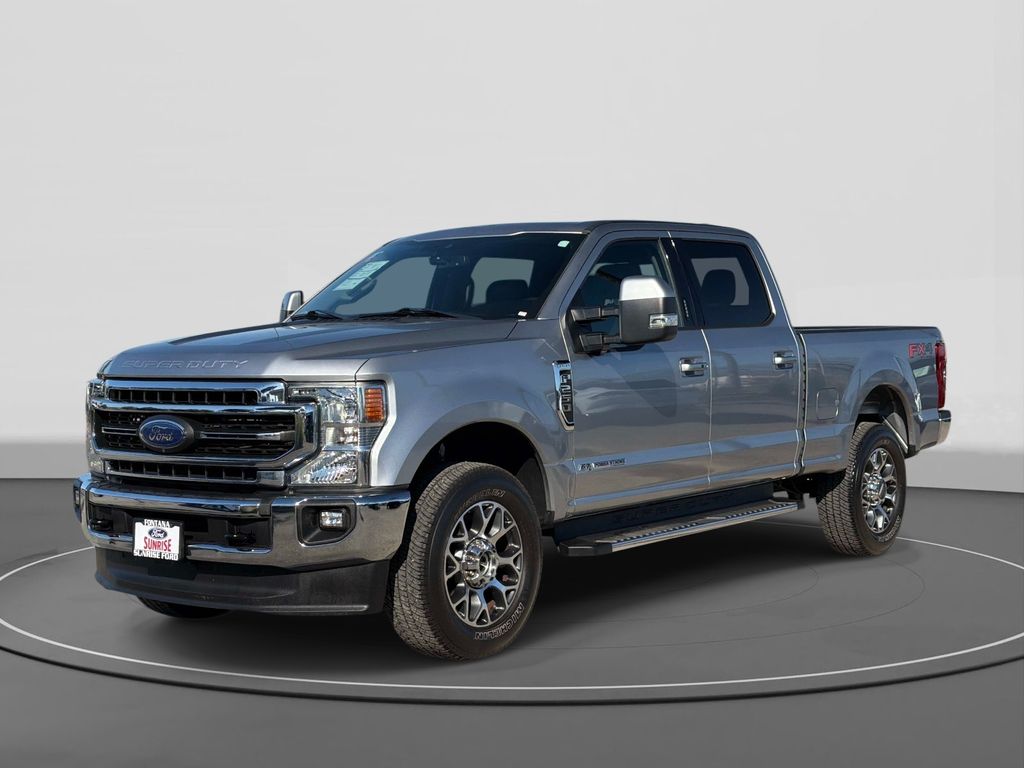 Silver 2020 Ford F-250 Super Duty Lariat Crew Cab 4WD Pickup Truck Four-Wheel Drive Automatic
