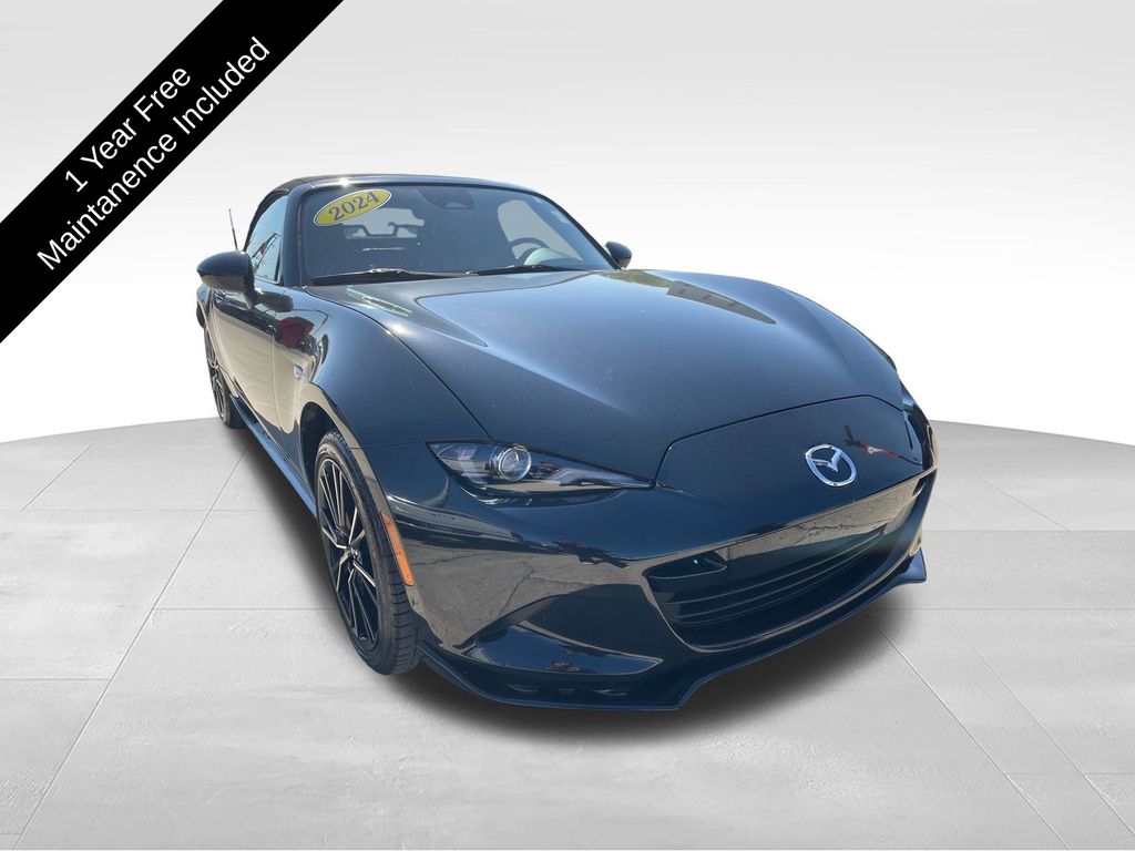 Jet Black Mica 2024 Mazda MX-5 Miata Grand Touring RWD Convertible Rear-Wheel Drive 6-Speed Automatic