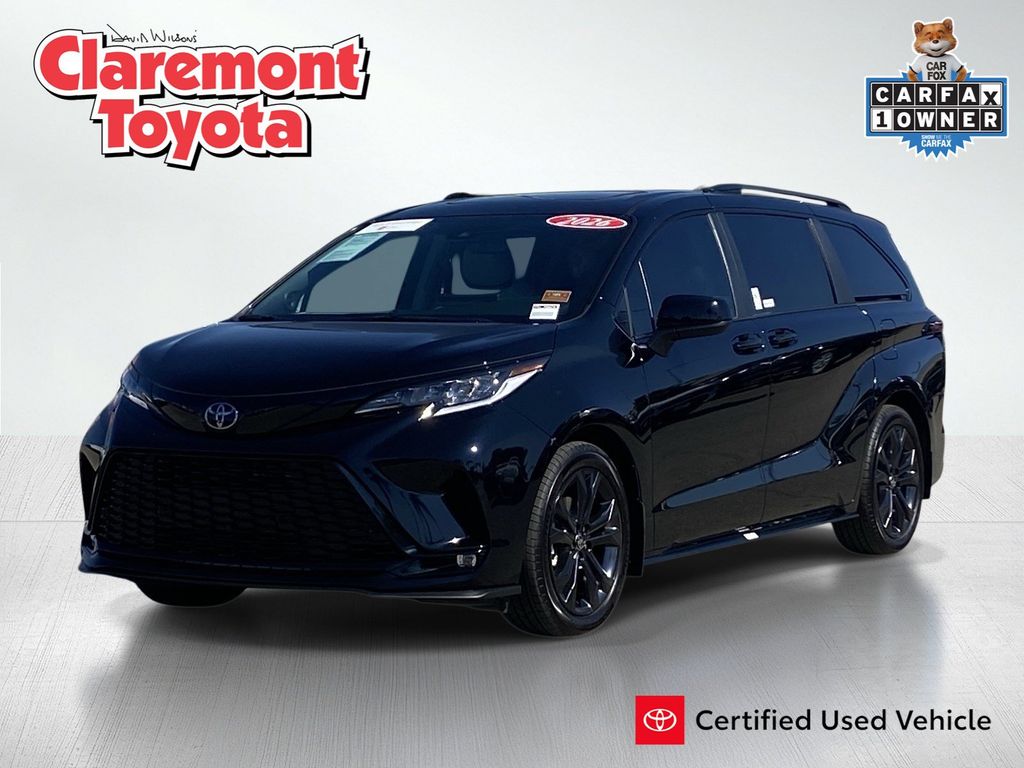 Midnight Black Metallic 2026 Toyota Sienna Minivan Front-Wheel Drive Continuously Variable Transmission