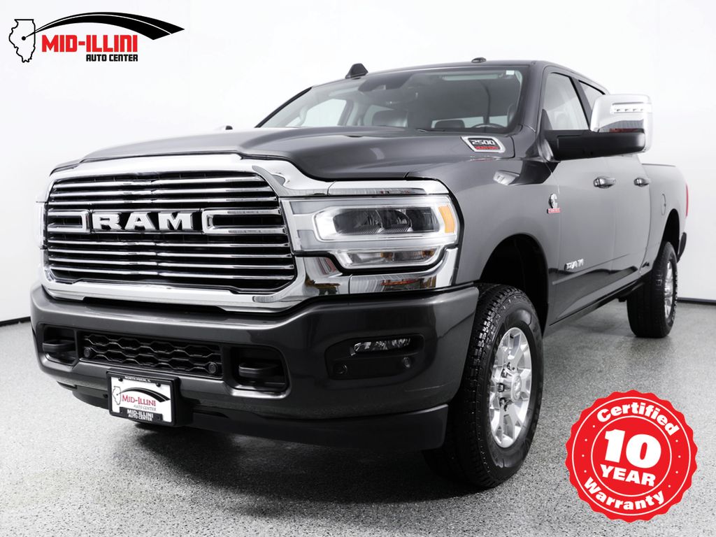 Gray (Granite Crystal Metallic Clearcoat) 2024 RAM 2500 Laramie Crew Cab 4WD Pickup Truck Four-Wheel Drive 6-Speed Automatic