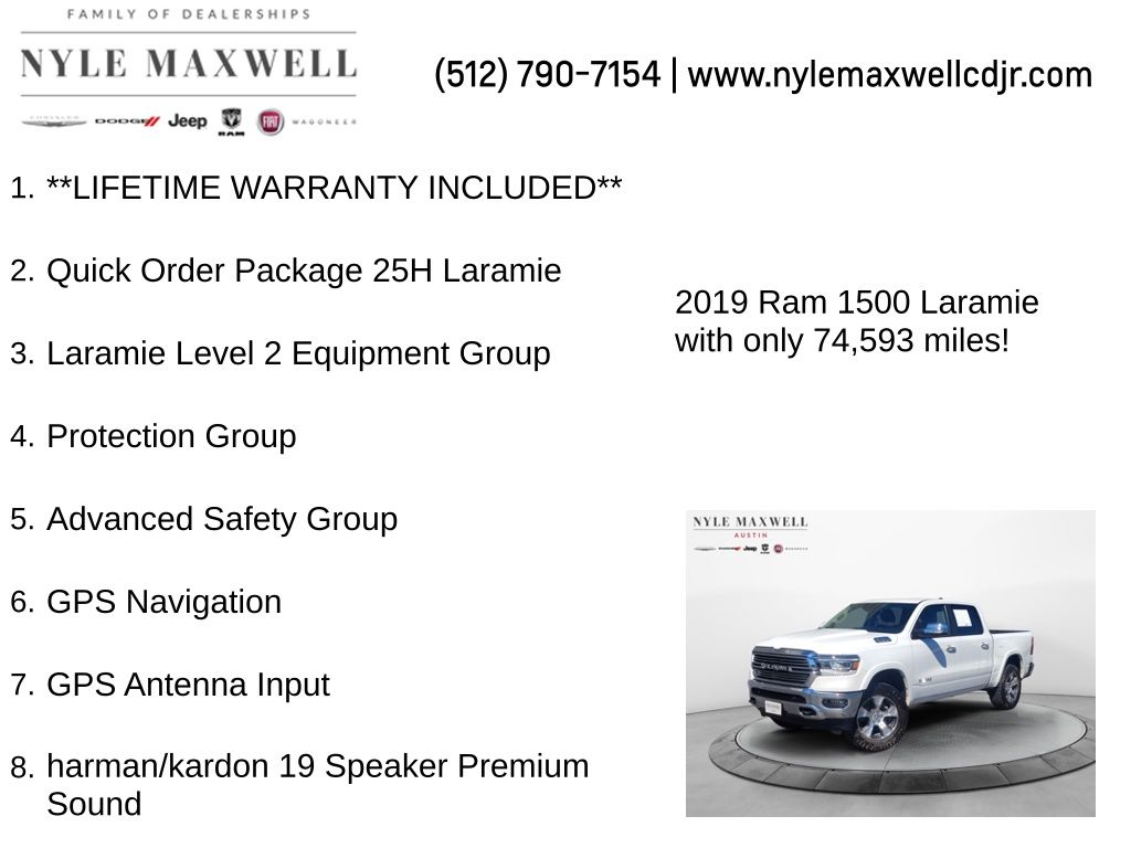 Used Car 2019 Ram 1500  Laramie For Sale Under $35,000 In Austin, Texas