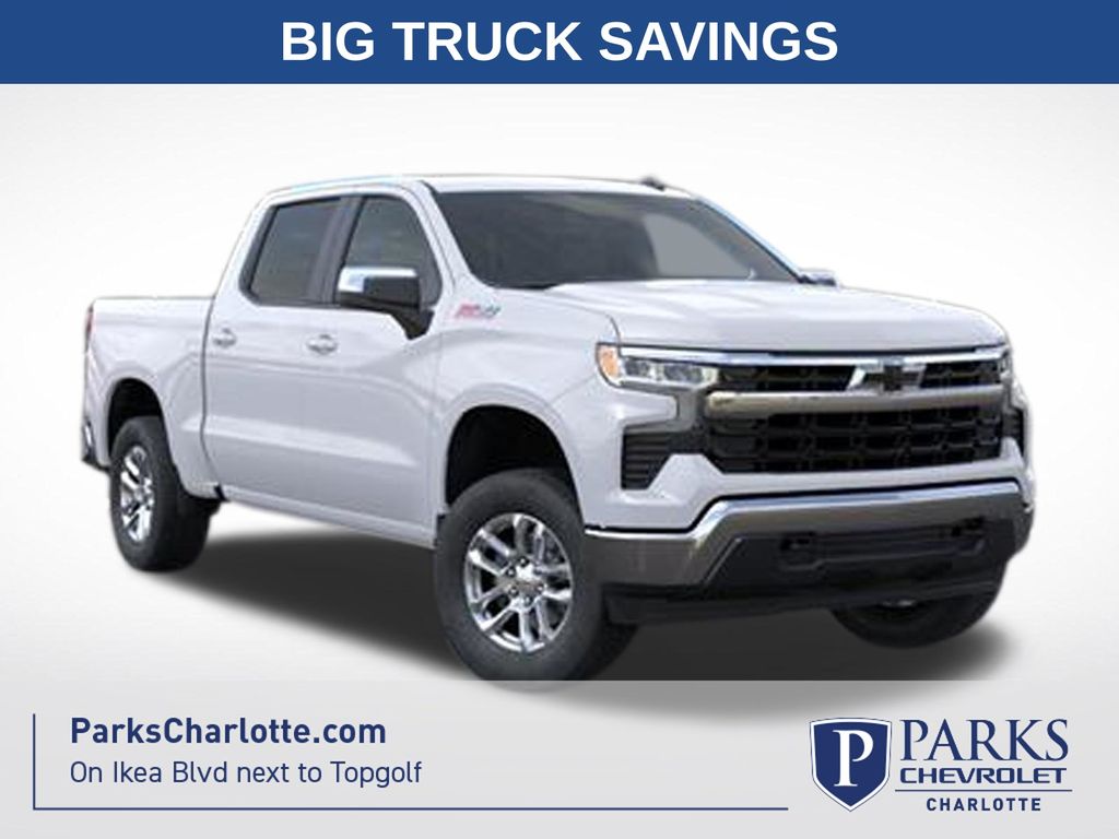 Summit White 2025 Chevrolet Silverado 1500 Pickup Truck Four-Wheel Drive 10-Speed Automatic