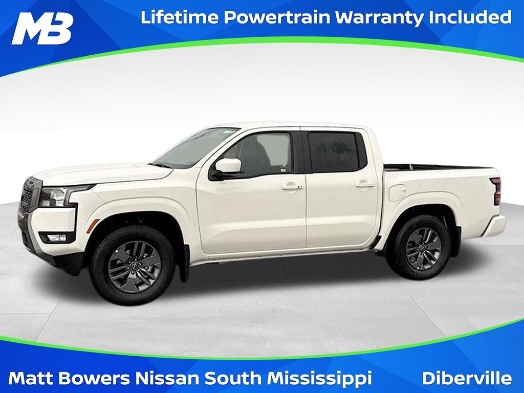 Glacier White 2025 Nissan Frontier Pickup Truck 4X2 9-Speed Automatic Overdrive