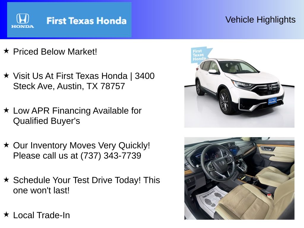 Used Car 2021 Honda Cr-v  Touring For Sale Under $30,000 In Austin, Texas