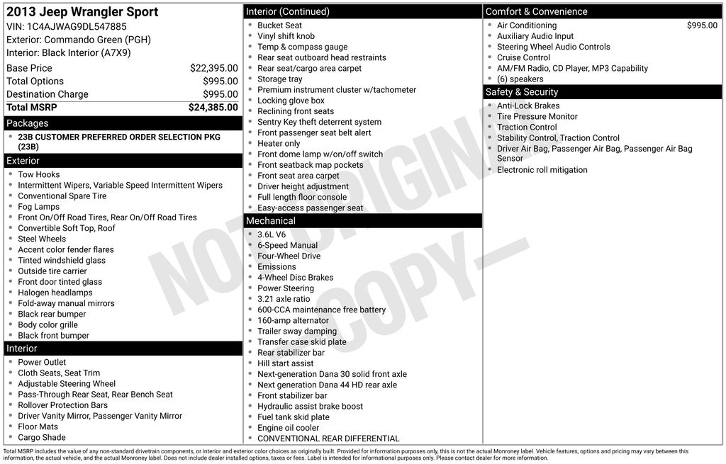 used 2013 Jeep Wrangler car, priced at $15,900