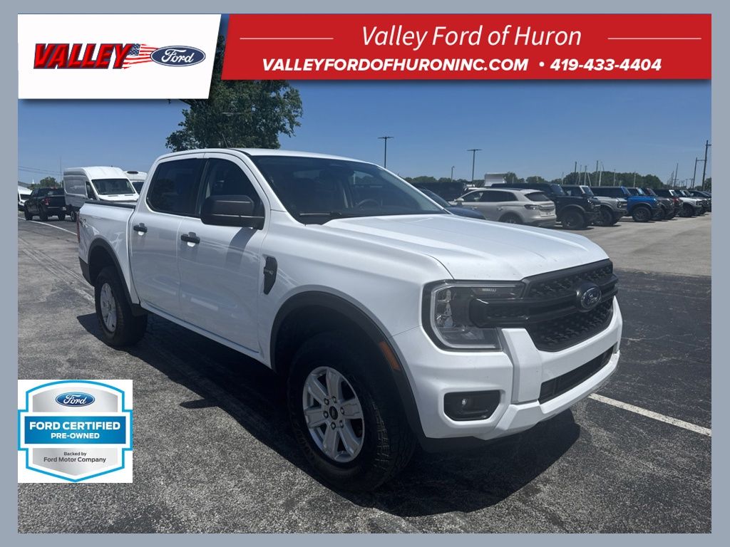 Oxford White 2025 Ford Ranger XL SuperCrew 4WD Pickup Truck Four-Wheel Drive Automatic
