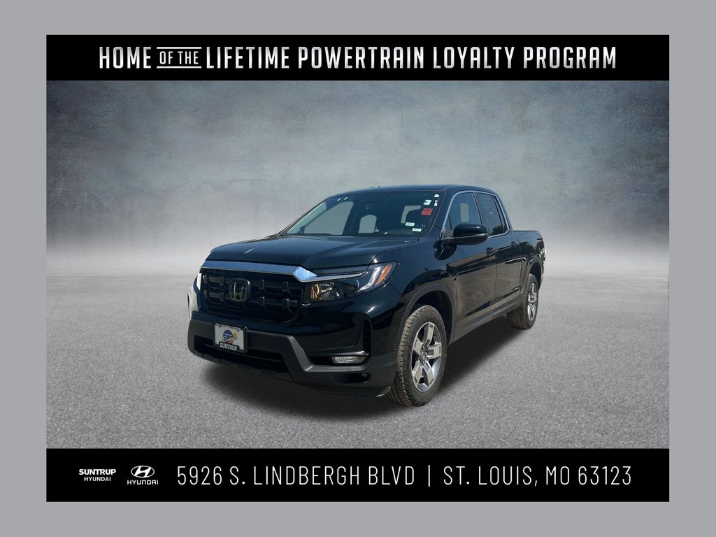 Crystal Black Pearl 2025 Honda Ridgeline Pickup Truck All-Wheel Drive 9-Speed Automatic