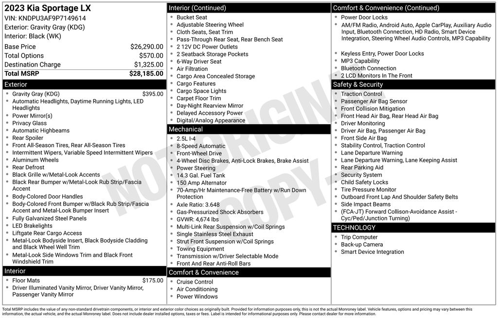 used 2023 Kia Sportage car, priced at $19,000