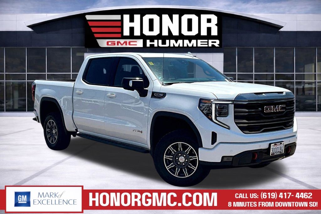 Summit White 2024 GMC Sierra 1500 AT4 Crew Cab 4WD Pickup Truck Four-Wheel Drive Automatic