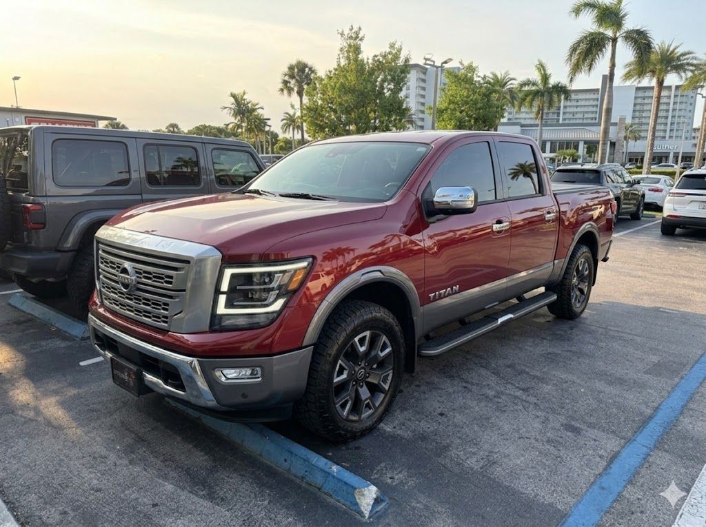 Cardinal Red Metallic 2024 Nissan Titan Pickup Truck Four-Wheel Drive 9-Speed Automatic