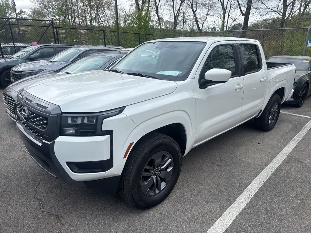 Glacier White 2026 Nissan Frontier SV Crew Cab RWD Pickup Truck 4X2 9-Speed Automatic Overdrive