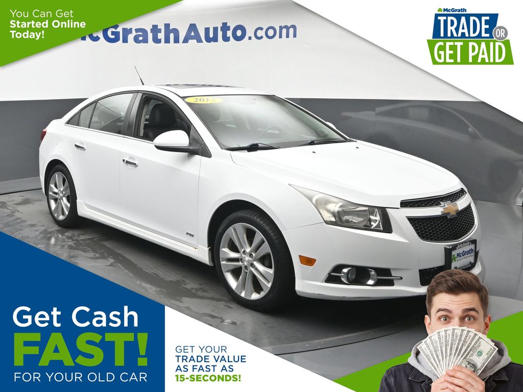 Summit White 2012 Chevrolet Cruze Sedan Front-Wheel Drive 6-Speed Automatic Overdrive