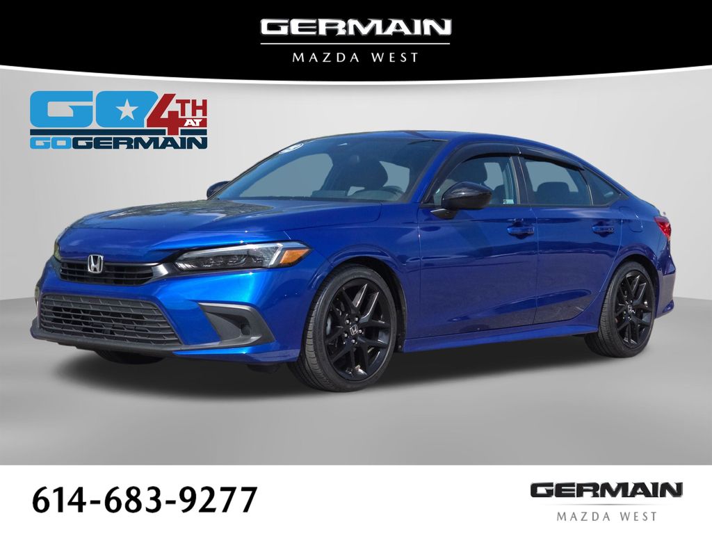 Aegean Blue Metallic 2023 Honda Civic Sedan Front-Wheel Drive Continuously Variable Transmission