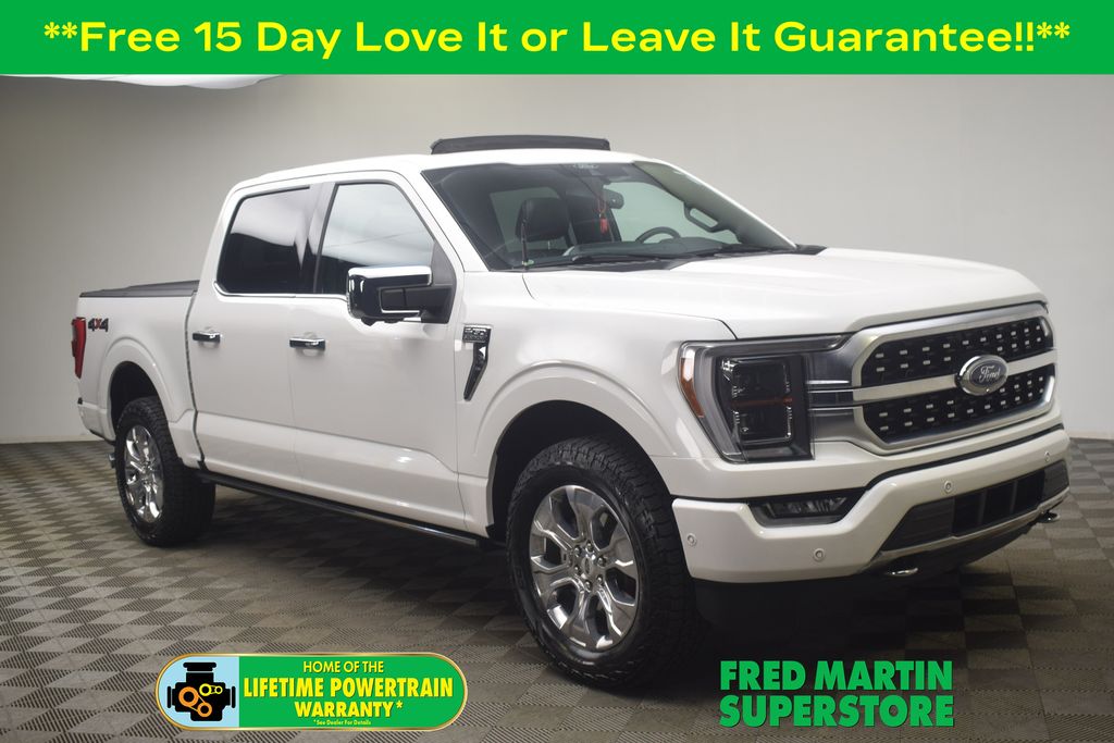 Star White Metallic Tri-Coat 2022 Ford F-150 Platinum SuperCrew 4WD Pickup Truck Four-Wheel Drive Automatic