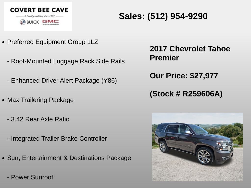 Used Car 2017 Chevrolet Tahoe  Premier For Sale Under $30,000 In Austin, Texas