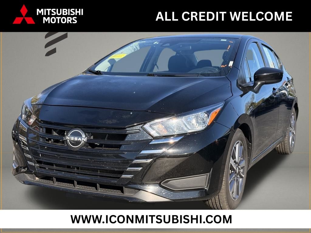 Super Black Metallic 2023 Nissan Versa Sedan Front-Wheel Drive Continuously Variable Transmission