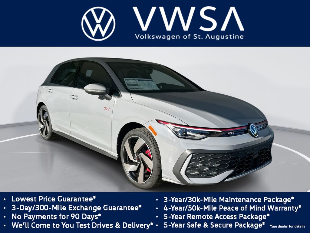 Moonstone Gray 2026 Volkswagen Golf GTI Hatchback Front-Wheel Drive 7-Speed Dual Clutch