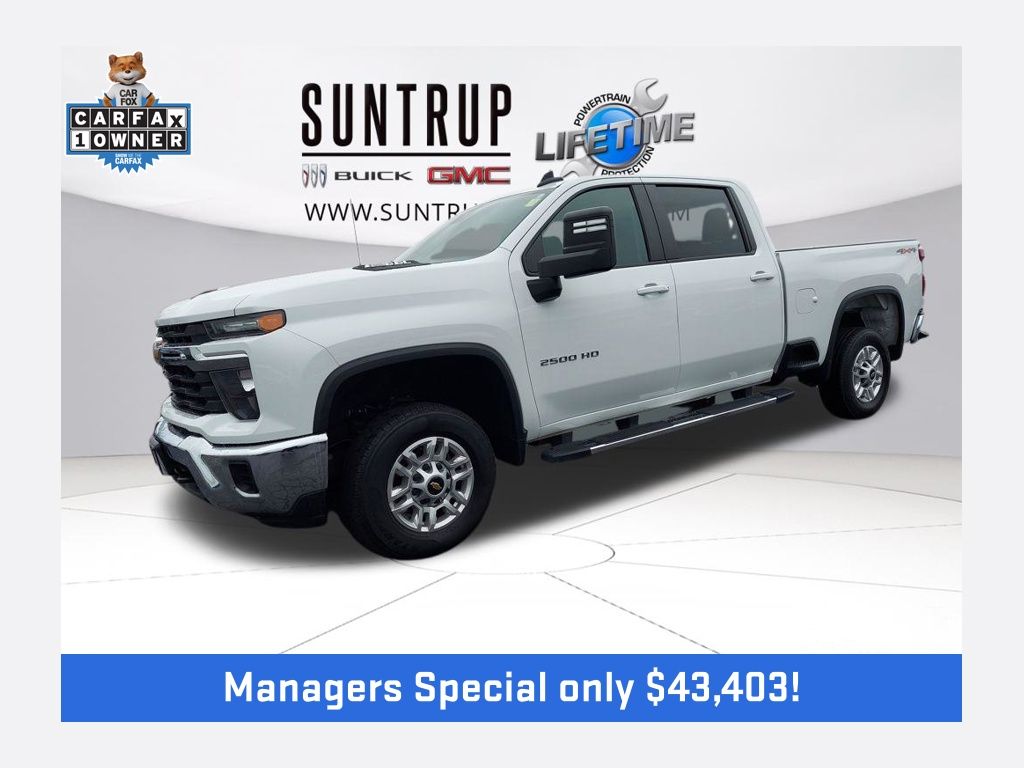 Summit White 2024 Chevrolet Silverado 2500HD LT Crew Cab 4WD Pickup Truck Four-Wheel Drive Automatic
