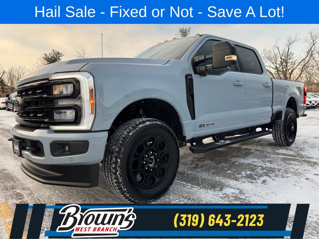 Gray Metallic 2024 Ford F-250 Super Duty Lariat Crew Cab 4WD Pickup Truck Four-Wheel Drive Automatic