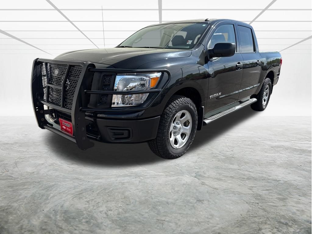 Gray (Magnetic Black Metallic) 2019 Nissan Titan S Crew Cab 4WD Pickup Truck Four-Wheel Drive 7-Speed Automatic