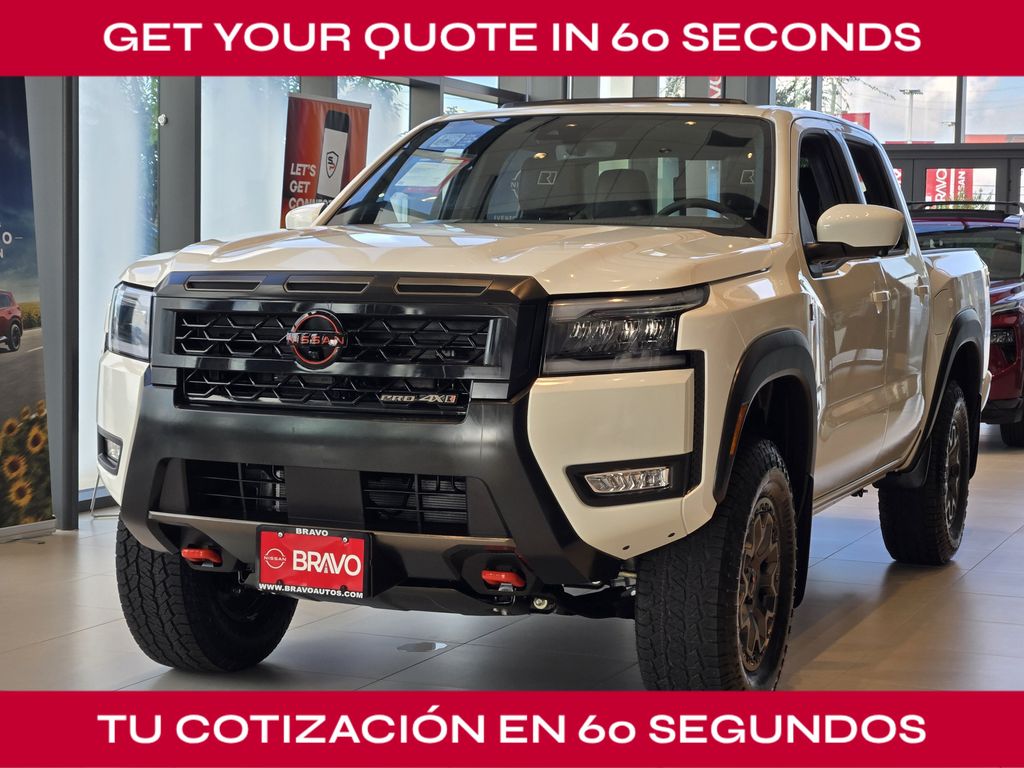 2026 Nissan Frontier PRO-4X w/R Package White at Central Houston Nissan