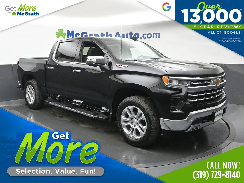 Black 2026 Chevrolet Silverado 1500 LTZ Crew Cab 4WD Pickup Truck Four-Wheel Drive Automatic